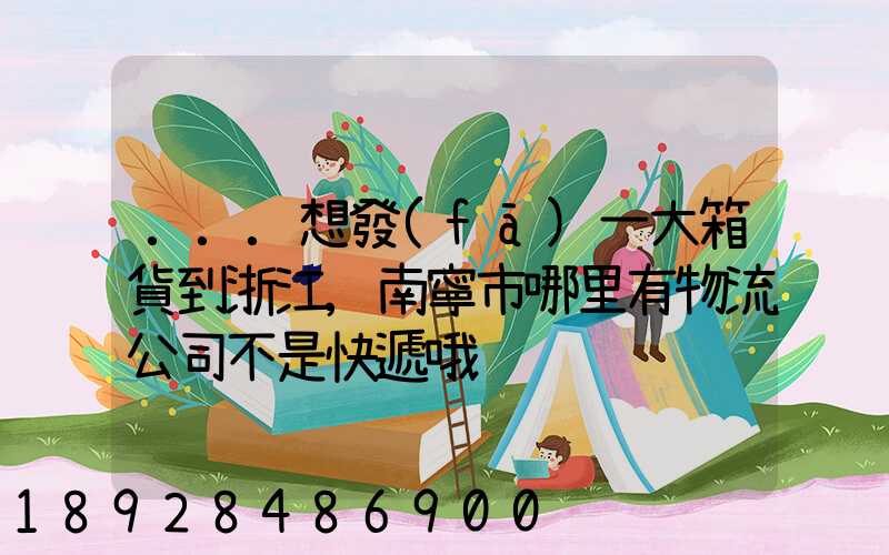 ...想發(fā)一大箱貨到浙江,南寧市哪里有物流公司不是快遞哦