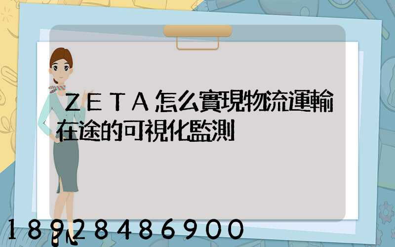 ZETA怎么實現物流運輸在途的可視化監測