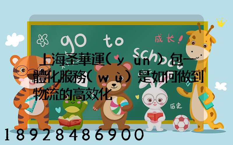 上海圣華運(yùn)包一體化服務(wù)是如何做到物流的高效化