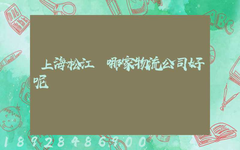 上海松江區哪家物流公司好呢