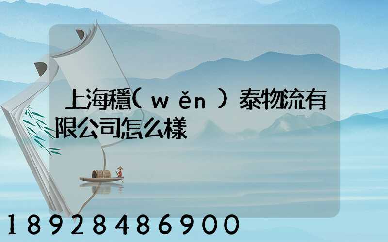 上海穩(wěn)泰物流有限公司怎么樣
