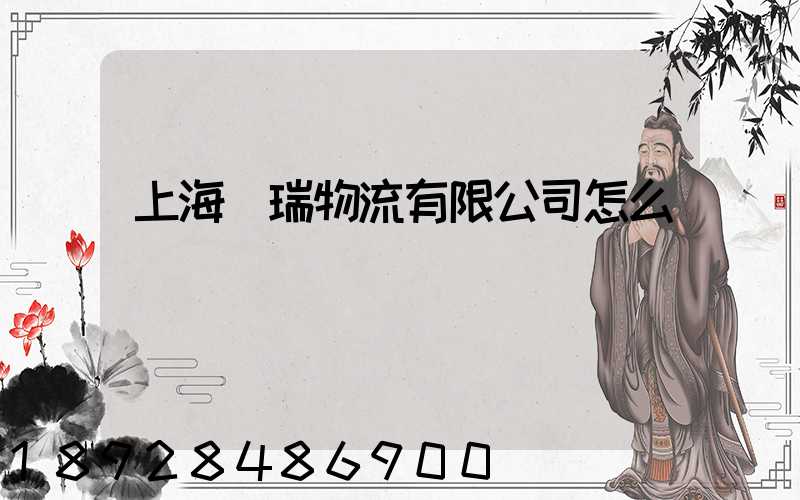 上海穩瑞物流有限公司怎么樣