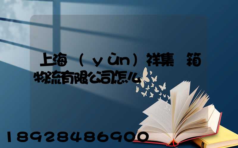 上海運(yùn)祥集裝箱物流有限公司怎么樣