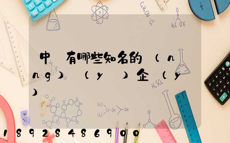 中國有哪些知名的農(nóng)業(yè)企業(yè)