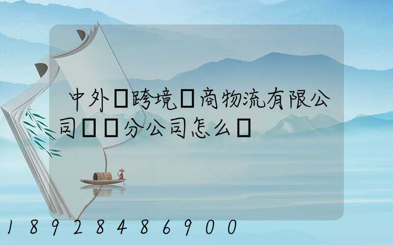 中外運跨境電商物流有限公司無錫分公司怎么樣