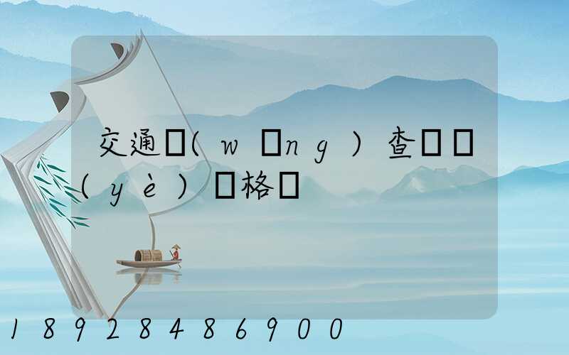交通網(wǎng)查從業(yè)資格證