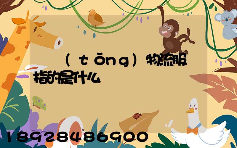 傳統(tǒng)物流服務指的是什么