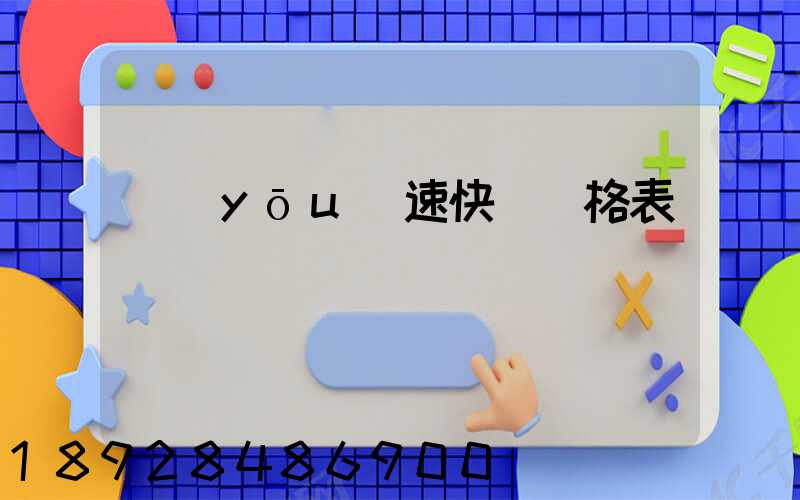 優(yōu)速快遞價格表