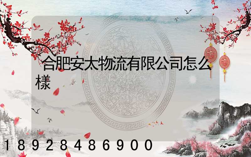 合肥安太物流有限公司怎么樣