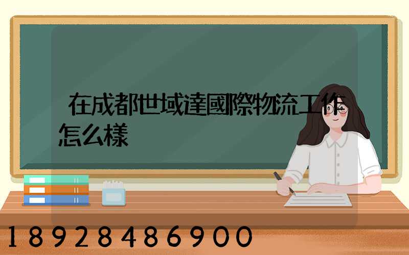 在成都世域達國際物流工作怎么樣