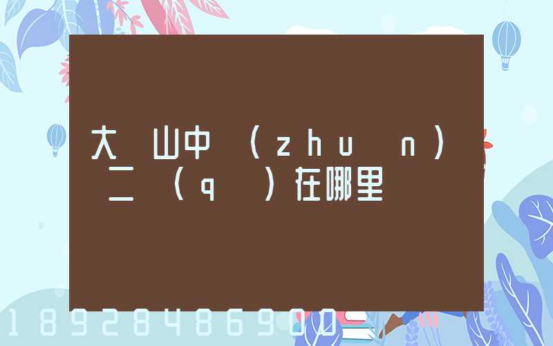 大嶺山中轉(zhuǎn)場二區(qū)在哪里