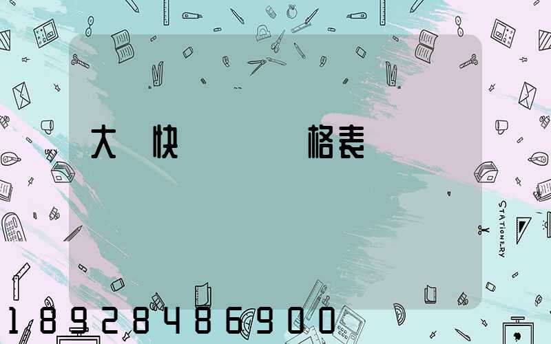 大連快遞運費價格表