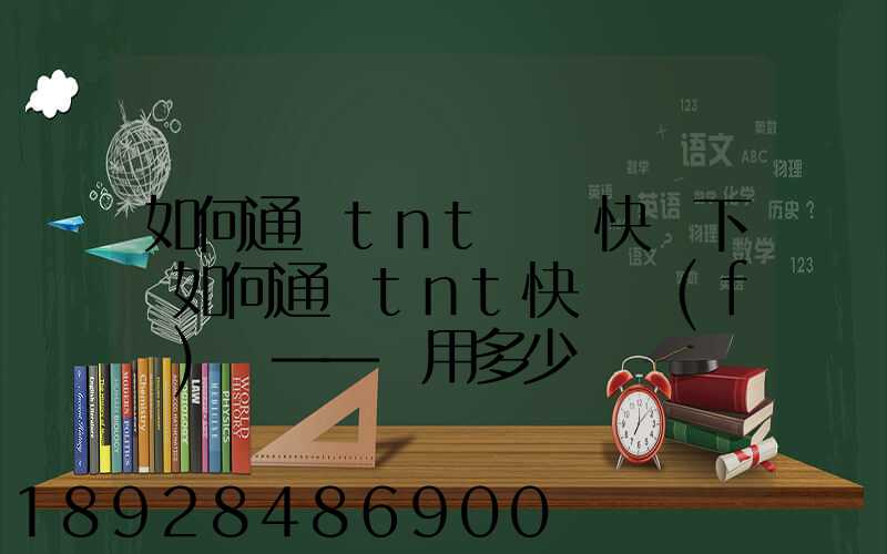 如何通過tnt國際快遞下單如何通過tnt快遞發(fā)貨——費用多少