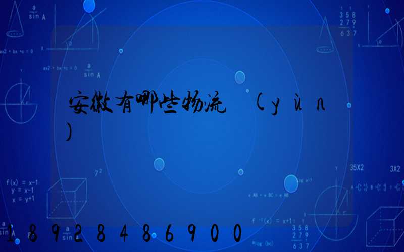 安徽有哪些物流運(yùn)輸
