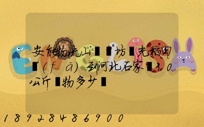 安能物流山東濰坊壽光稻田發(fā)到河北石家莊30公斤貨物多少錢