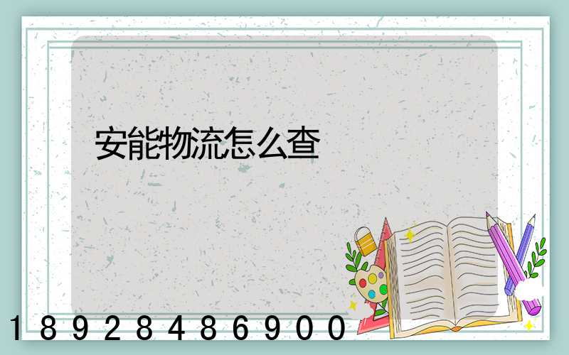 安能物流怎么查
