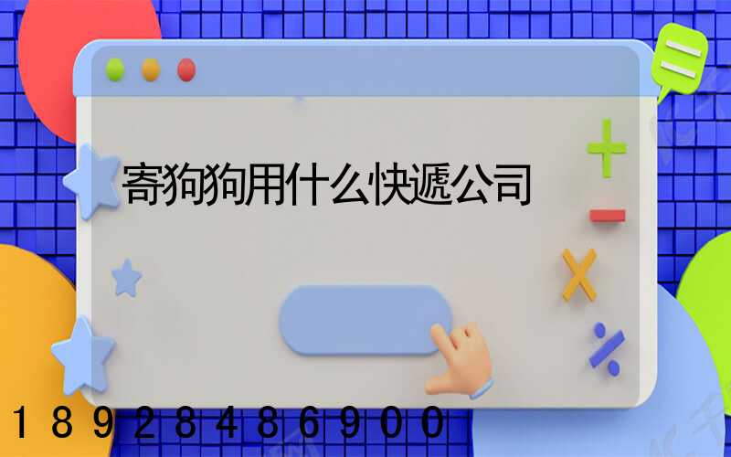 寄狗狗用什么快遞公司