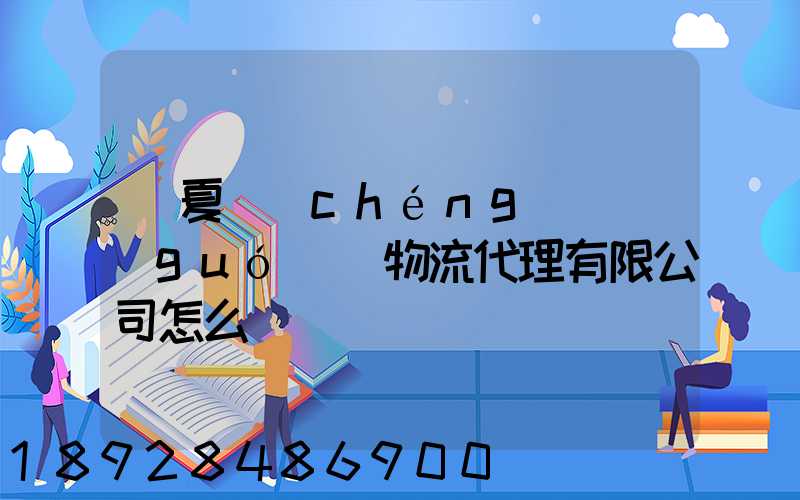 寧夏誠(chéng)鐵國(guó)際物流代理有限公司怎么樣