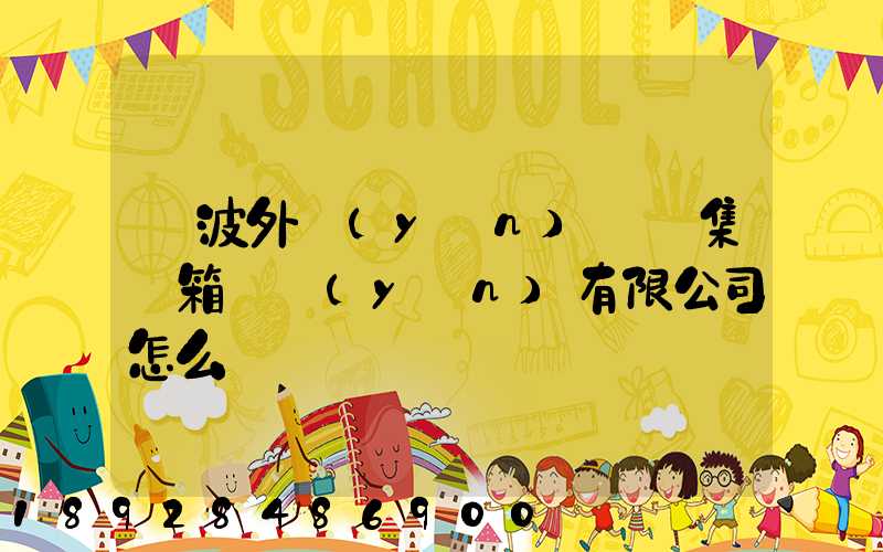 寧波外運(yùn)國際集裝箱貨運(yùn)有限公司怎么樣