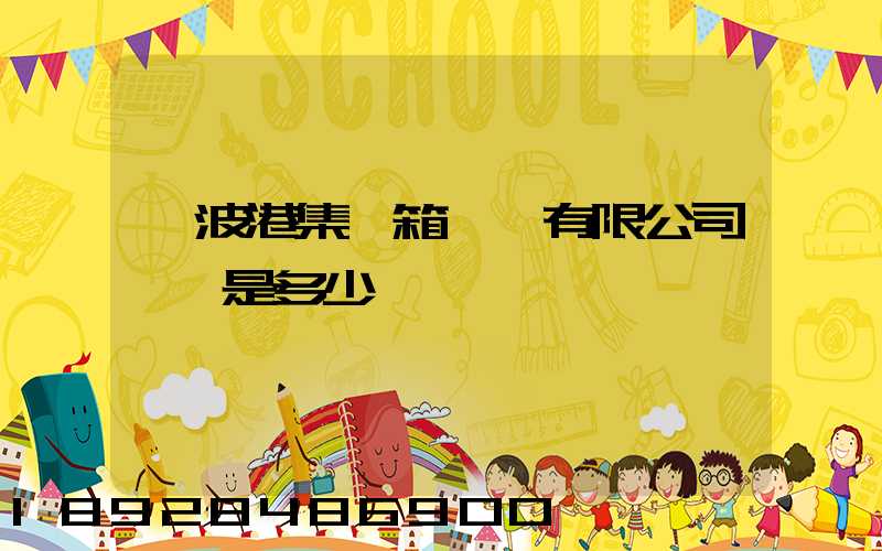 寧波港集裝箱運輸有限公司電話是多少