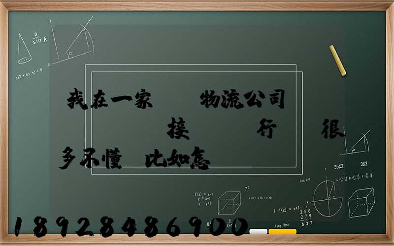 我在一家國際物流公司當業務員,剛剛接觸這個行業,很多不懂,比如怎樣...