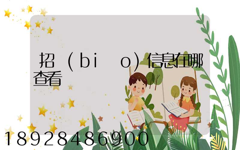 招標(biāo)信息在哪查看