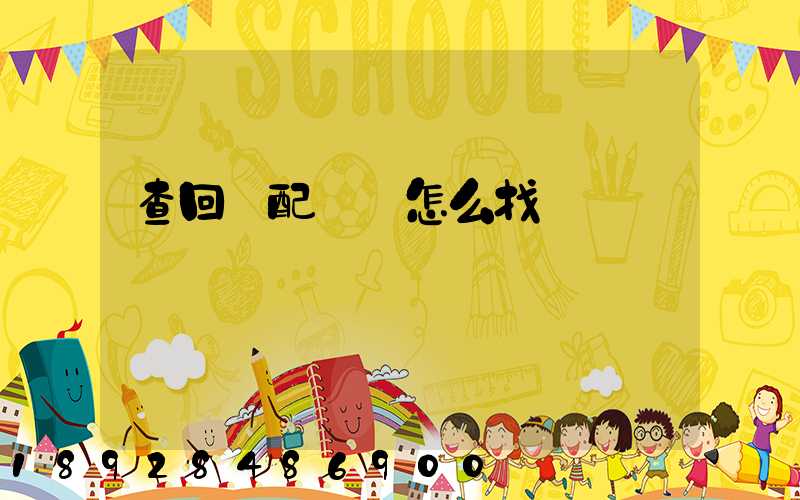 查回頭配貨車怎么找