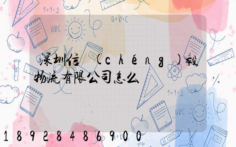 深圳信誠(chéng)毅物流有限公司怎么樣