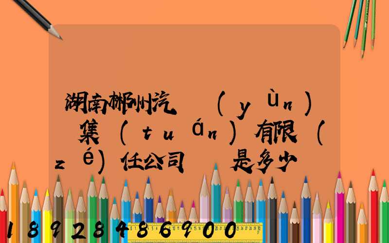 湖南郴州汽車運(yùn)輸集團(tuán)有限責(zé)任公司電話是多少