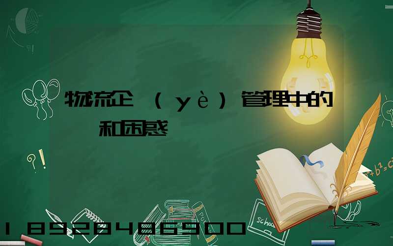 物流企業(yè)管理中的問題和困惑