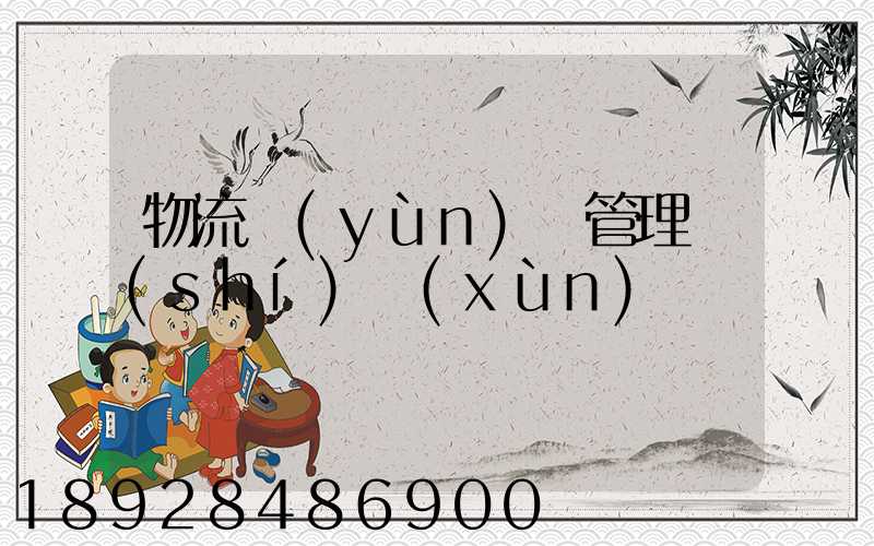 物流運(yùn)輸管理實(shí)訓(xùn)