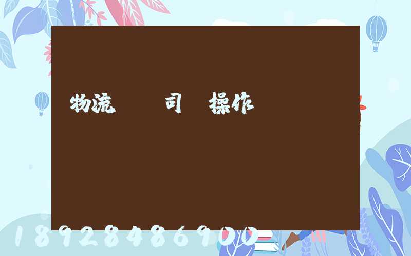 物流運輸司機操作