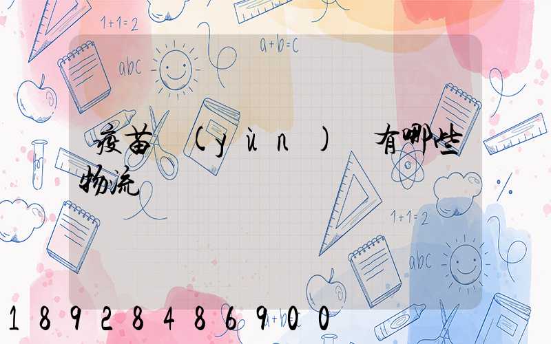 疫苗運(yùn)輸有哪些物流