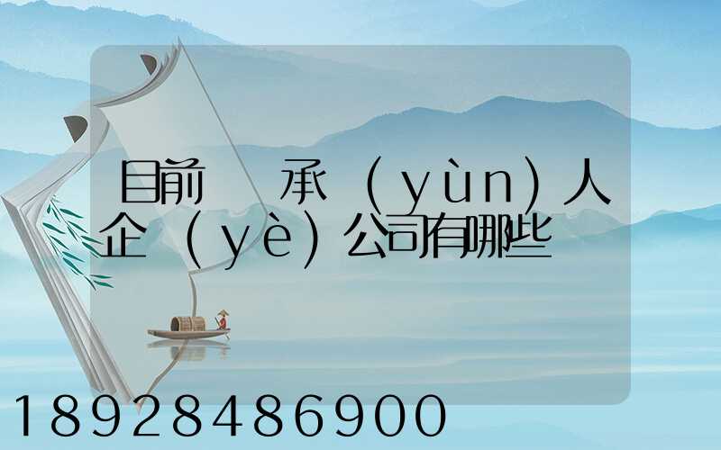 目前無車承運(yùn)人企業(yè)公司有哪些