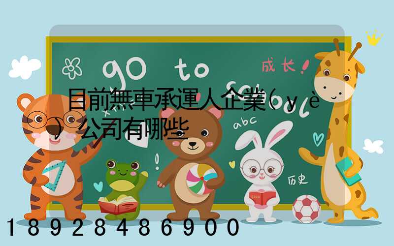 目前無車承運人企業(yè)公司有哪些