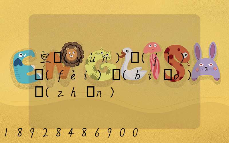 空運(yùn)計(jì)費(fèi)標(biāo)準(zhǔn)