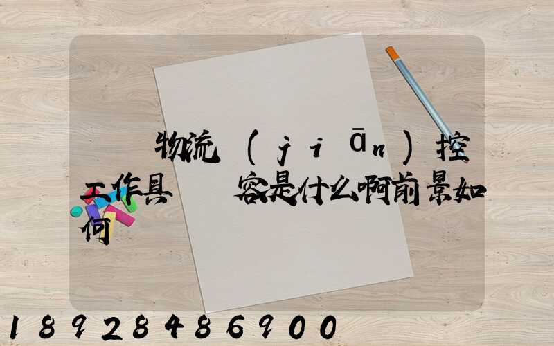 請問物流監(jiān)控工作具體內容是什么啊前景如何