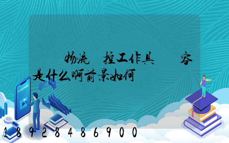請問物流監控工作具體內容是什么啊前景如何