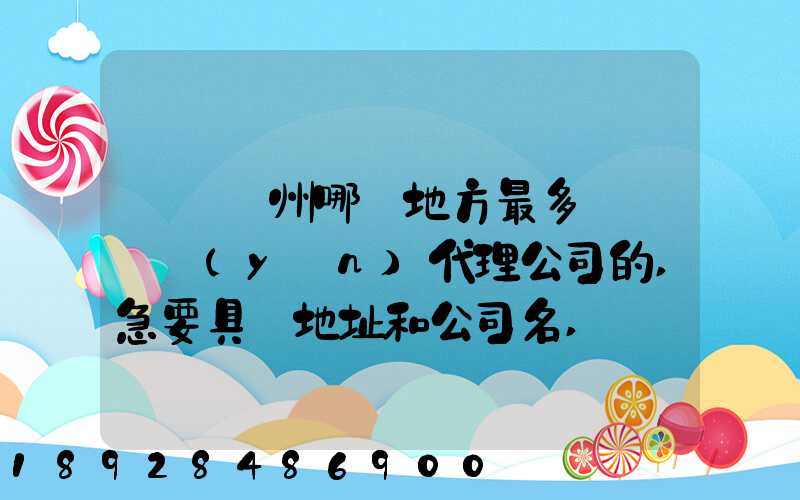 請問蘇州哪個地方最多國際貨運(yùn)代理公司的,急要具體地址和公司名,謝謝...