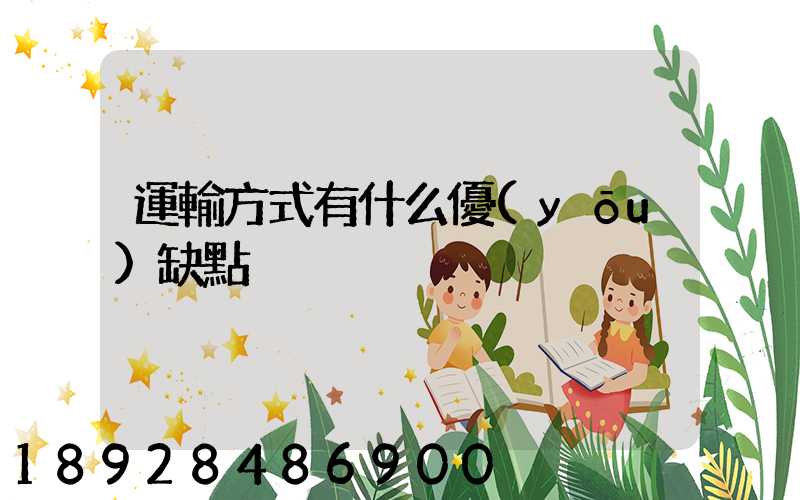 運輸方式有什么優(yōu)缺點