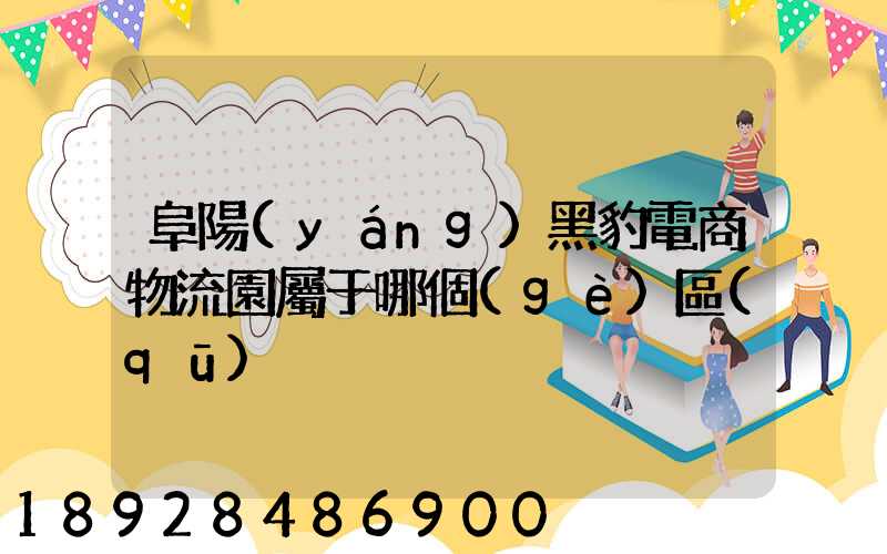 阜陽(yáng)黑豹電商物流園屬于哪個(gè)區(qū)