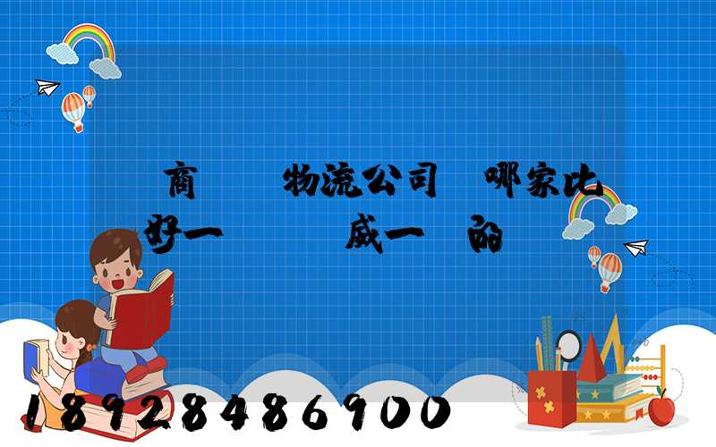 電商倉儲物流公司,哪家比較好一點、權威一點的