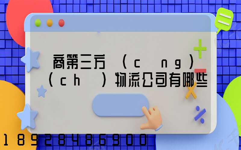 電商第三方倉(cāng)儲(chǔ)物流公司有哪些