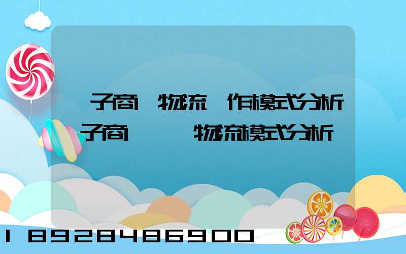 電子商務物流運作模式分析電子商務倉儲物流模式分析