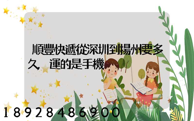 順豐快遞從深圳到揚州要多久,運的是手機